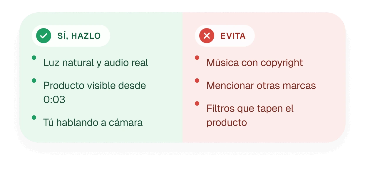 What to do and what to avoid, before filming.