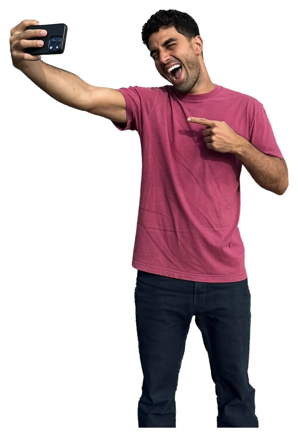 Creator showing a shopping bag to the camera